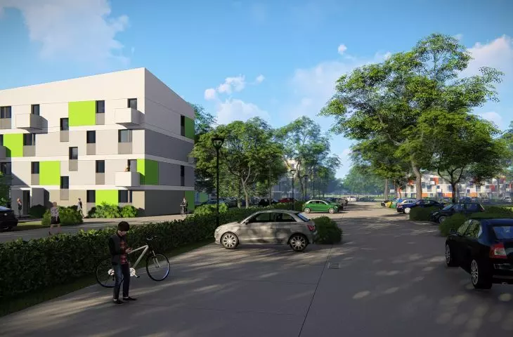 Municipal housing estate on Opolska Street in Poznań - visualization