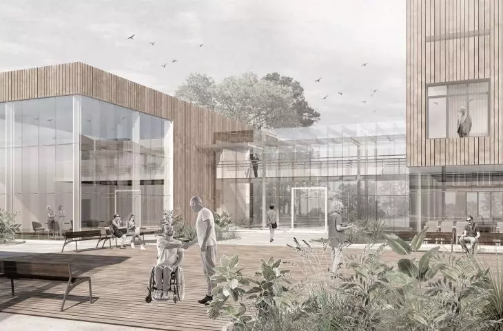visualization, view from the courtyard