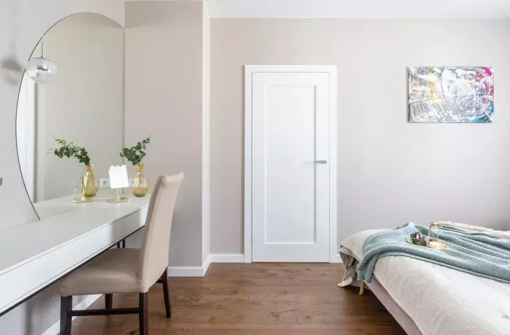Bedroom in pastel shades