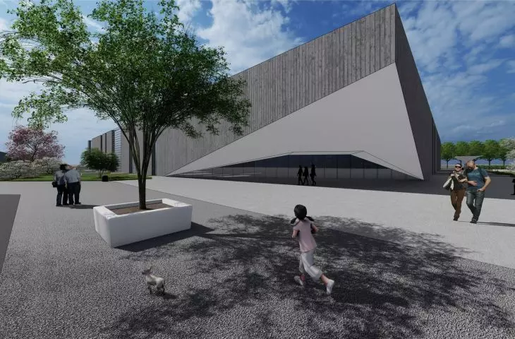 Projekt lodowiska w Opolu, wejście główne