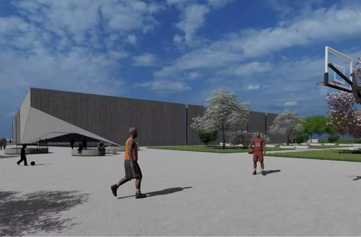 Projekt lodowiska w Opolu, wejście