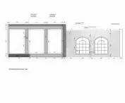 Pub with a small music stage, a cross-section of