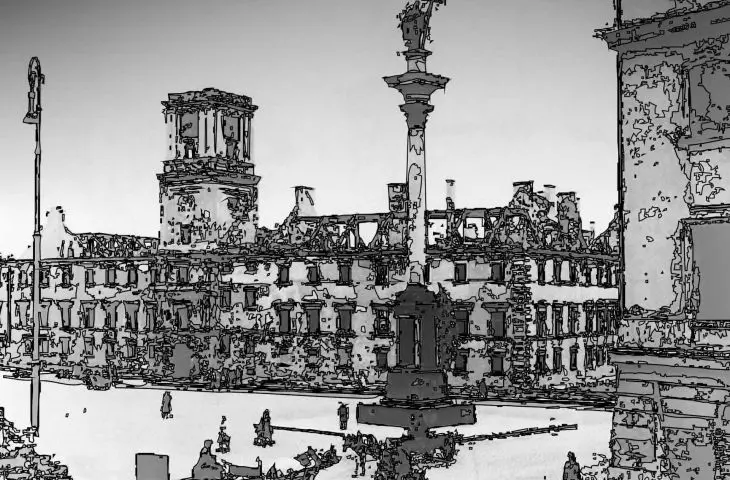 Warszawa, ruiny Zamku Królewskiego w 1941 roku