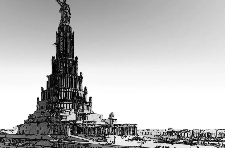Moscow, design of the Palace of Councils on the site of the Cathedral of Christ the Savior 