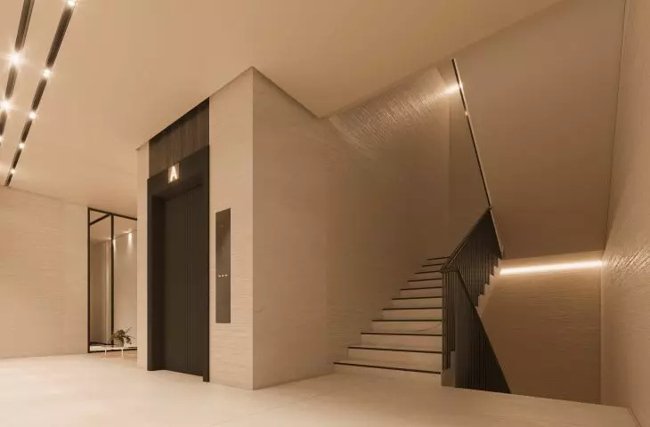 Orkana Apartments in Warsaw, common parts, staircase