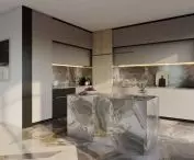 Orkana Apartments w Warszawie, wizualizacja jednej z kuchni