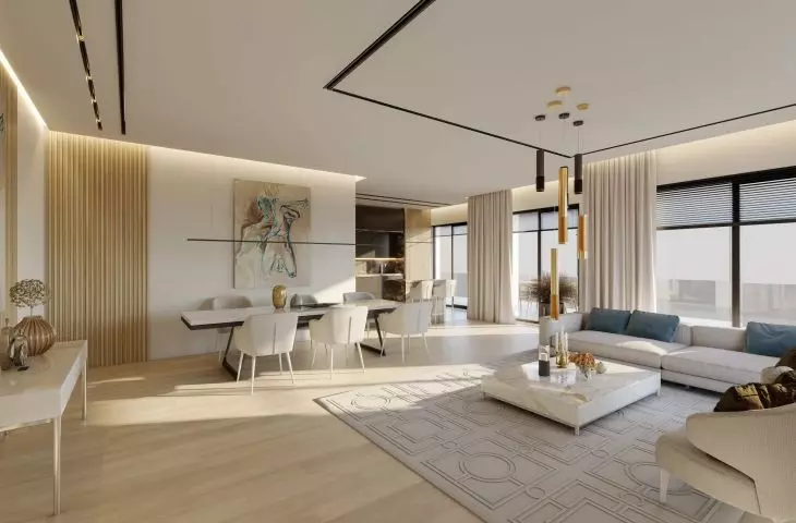 Orkana Apartments in Warsaw, living room