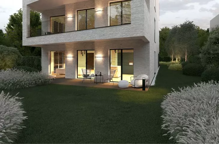 Orkana Apartments w Warszawie, widok od strony ogrodu