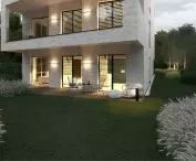 Orkana Apartments in Warsaw, view from the garden side