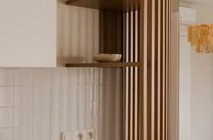 Shelves in the kitchen