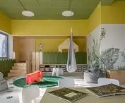 colorful jungle-inspired room