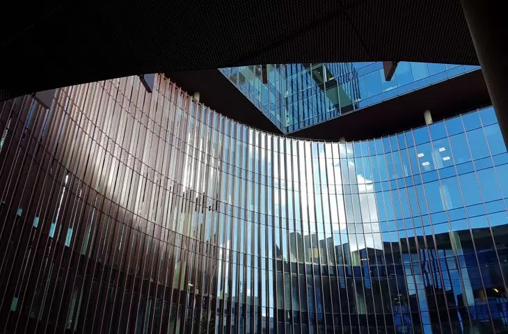 Courtyard of the office building as designed by Medusa Group