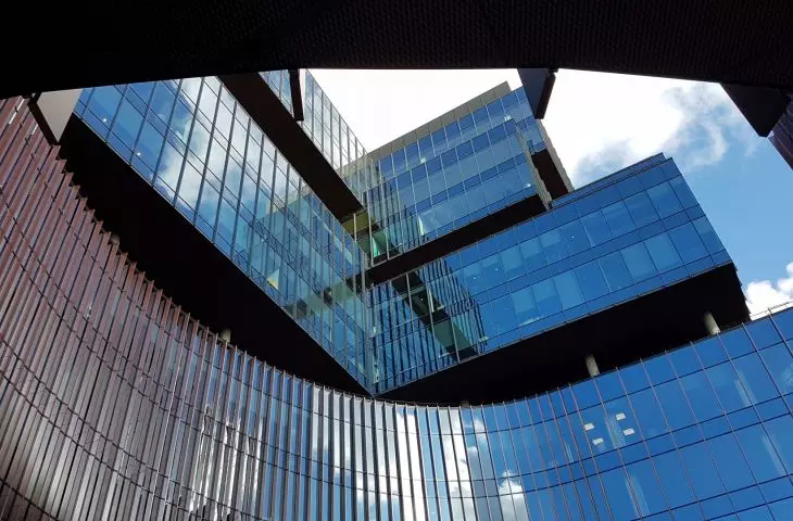 Courtyard of the office building as designed by Medusa Group