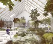 An indoor garden at the hospice