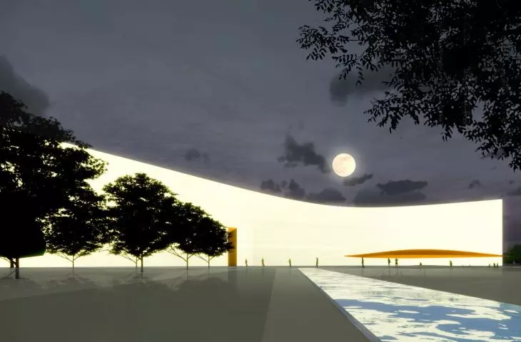 the facade is to act as a screen and to mark the presence of the festival in the space of Toruń