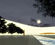 the facade is to act as a screen and to mark the presence of the festival in the space of Toruń
