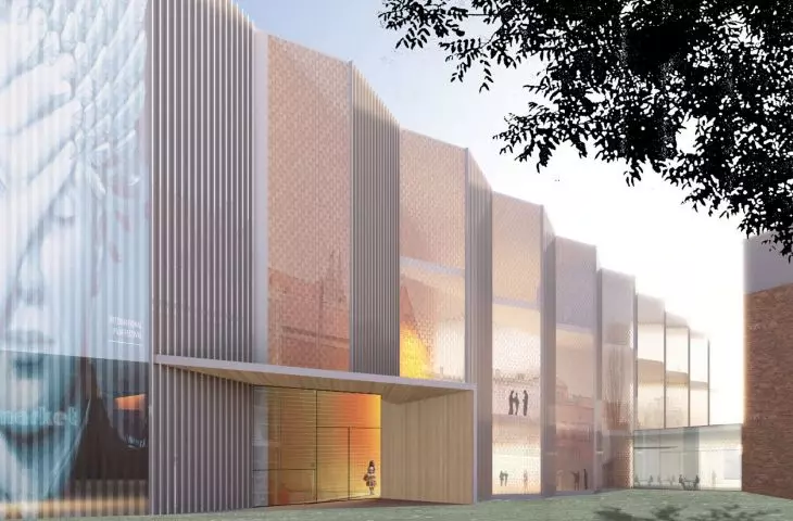 The southern section of the foyer forms a passage connecting the square with the walkway between the market area and the Contemporary Art Center building