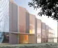 południowy fragment foyer tworzy przejście łączące plac z pasażem między strefą marketu i budynkiem Centrum Sztuki Współczesnej