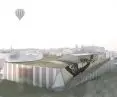 na dachu architekci zaplanowali łąkę i terenową widownię