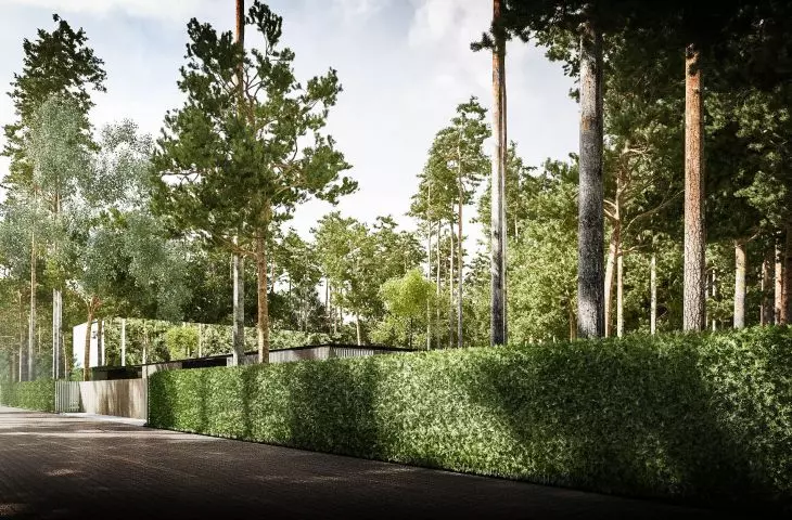 Light House in Magdalenka, visualization from the street side