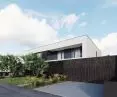 Semi-detached house SIB_21, is characterized by white and black facade