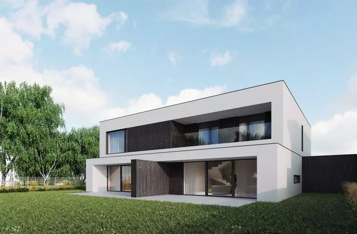 Dom bliźniaczy SIB_21, minimalistyczna bryła