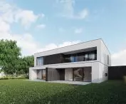 Dom bliźniaczy SIB_21, minimalistyczna bryła