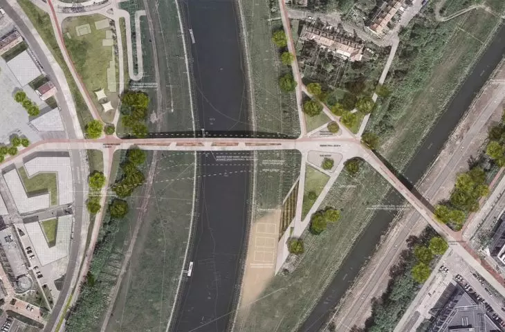 Visualization of the Berdychowska Footbridge in Poznań