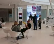 A&B's booth is also a place for coffee and conversation