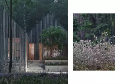 inspiracją for the architecture was the surrounding nature of the plot
