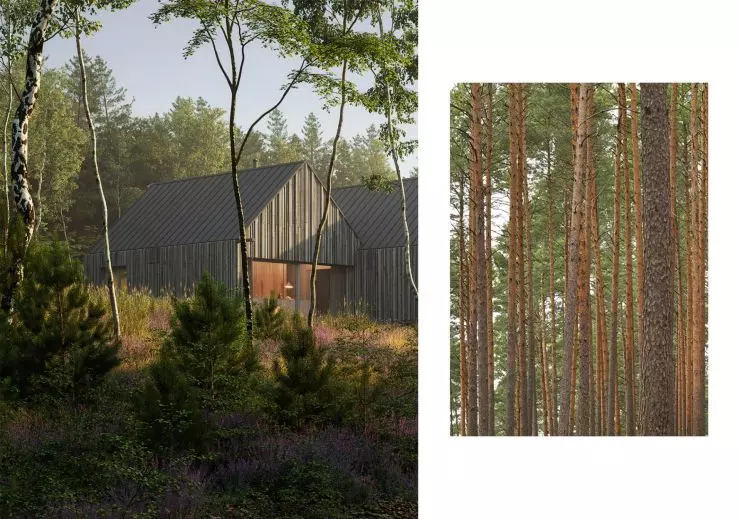 inspiracją for the architecture was the surrounding nature of the plot