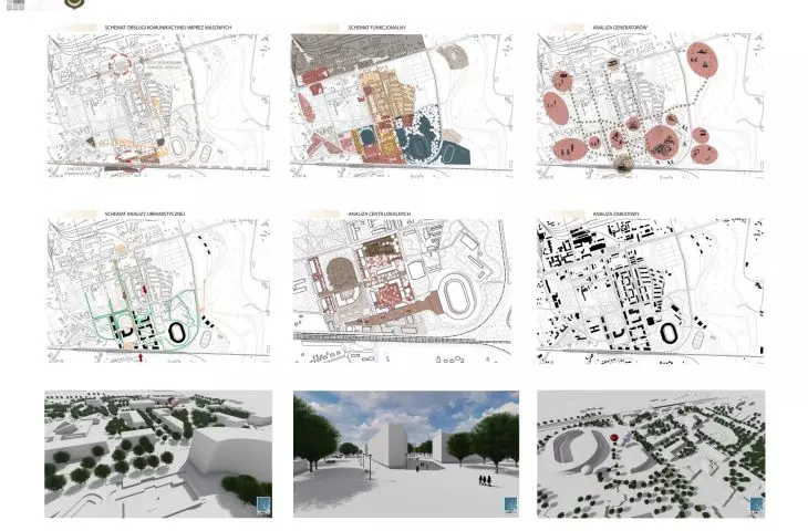 Analizy, schematy i wizualizacje uwzględniające interwencje urbanistyczną