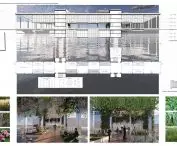 section and first floor plan