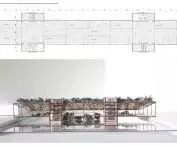 model and section of the 1st floor plan
