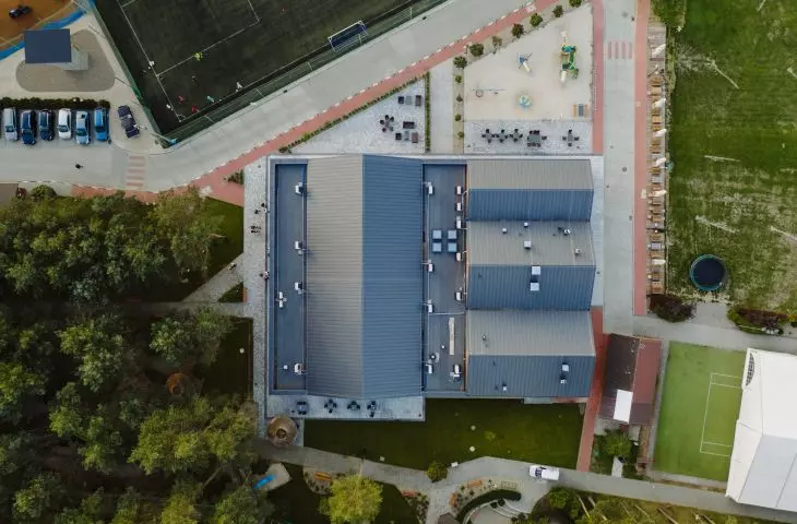 Dom weselny Lubaszka, widok z drona