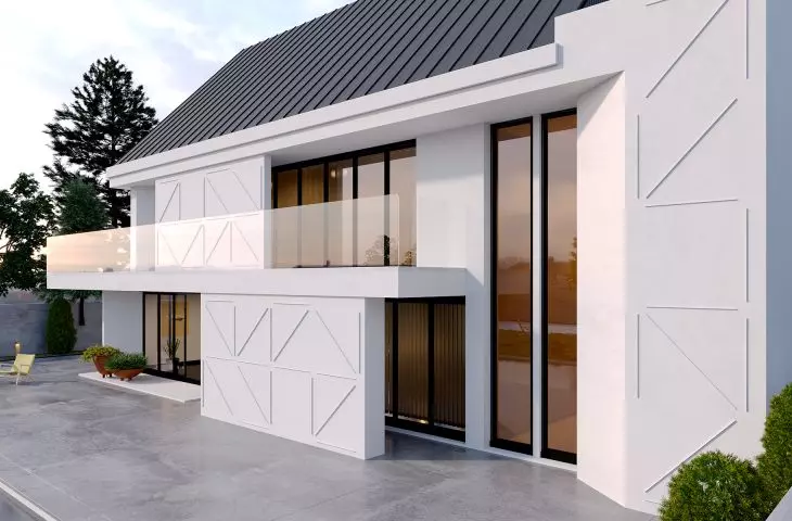 Single-family building - facade with BP19 slats