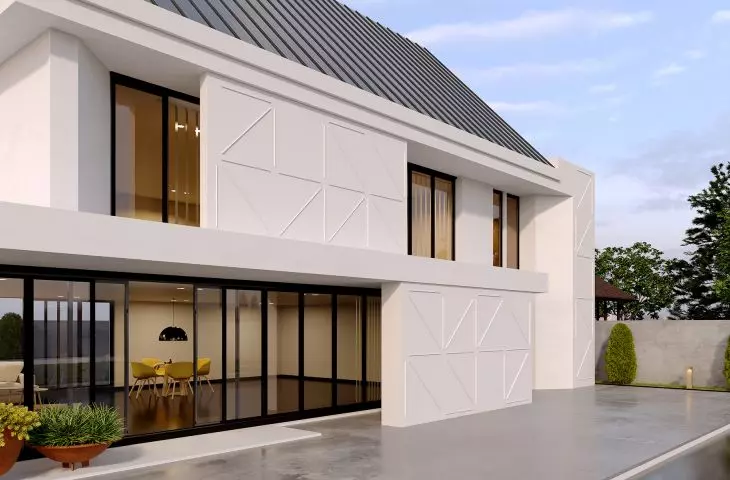 Single-family building - facade with BP19 slats
