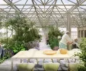 Green hospice, top floor has vegetable garden and kitchen with dining room