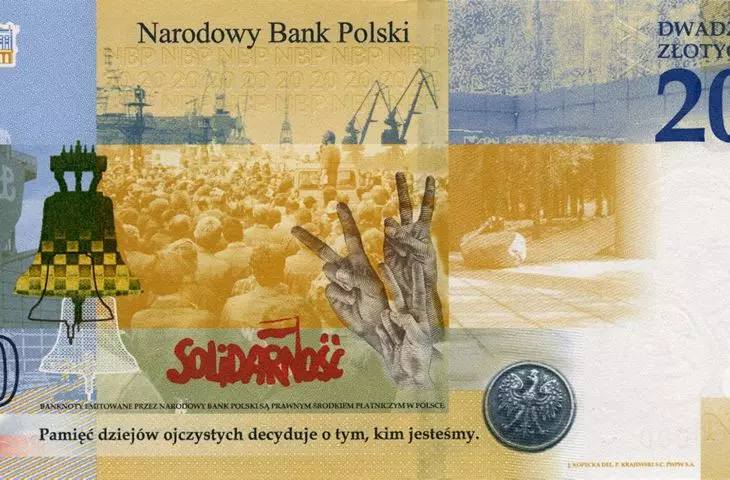 reverse of a collector banknote with Lech Kaczynski