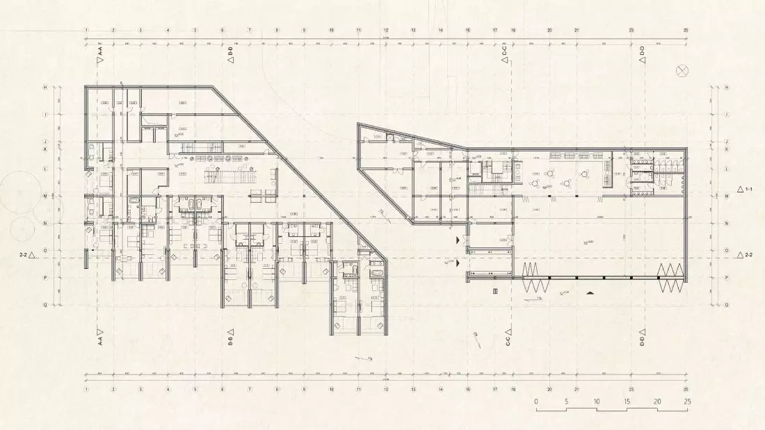 Projekt hotelu Monte
D’Oiro, rzut parteru