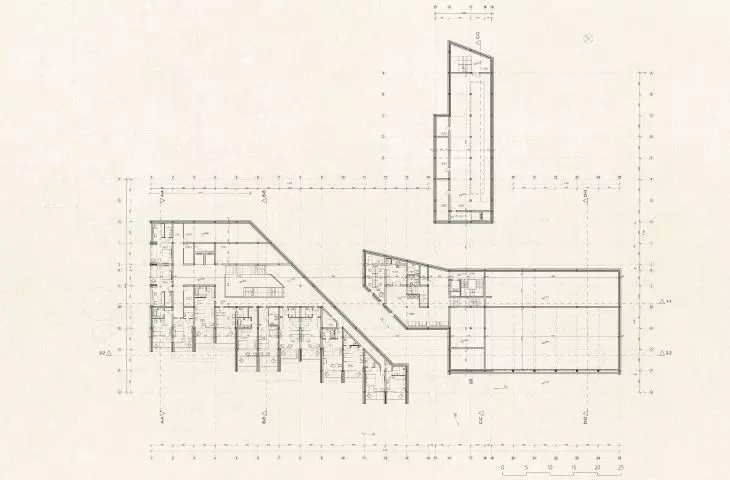 Projekt hotelu Monte D’Oiro, rzut poziomu 1