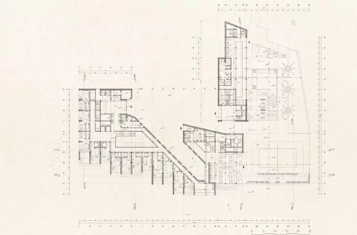 Projekt hotelu Monte D’Oiro, rzut poziomu 2
