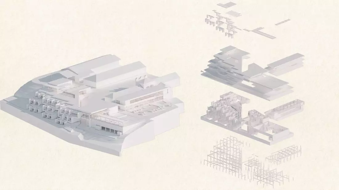 Projekt hotelu Monte
D’Oiro, schemat