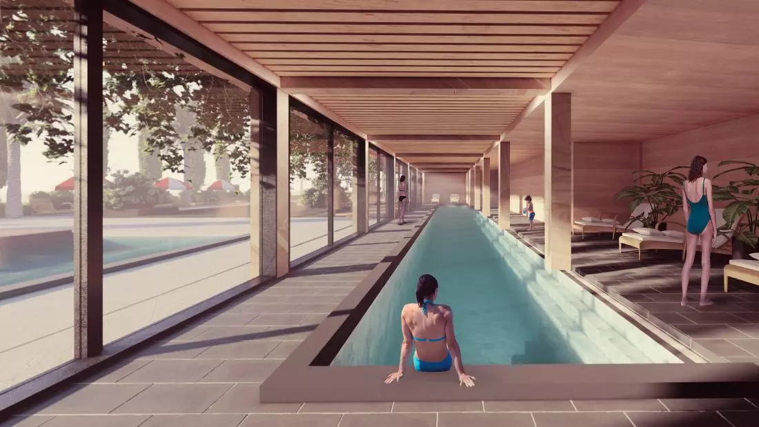 Projekt hotelu Monte
D’Oiro, basen wewnętrzny