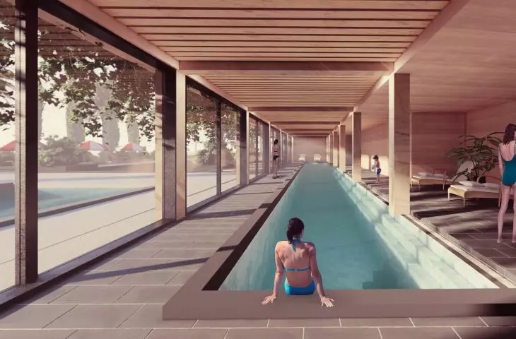 Projekt hotelu Monte D’Oiro, basen wewnętrzny