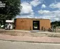 Gate to the park with the function of a public toilet, Slawkow