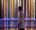 Częśc wystawy województwa łódzkiego – dekoracja z pasiaka rawsko–opoczyńskiego