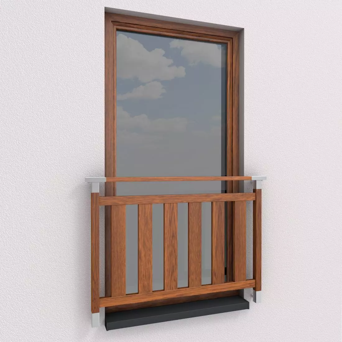 Balkon francuski model
Prestige, kolor imitujący drewno © FELLO