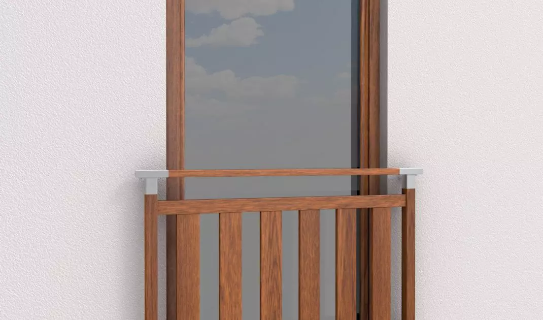 Balkon francuski model Prestige, kolor imitujący drewno