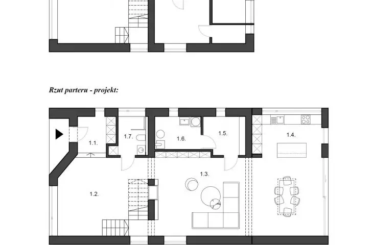 first floor plan before renovation and after renovation